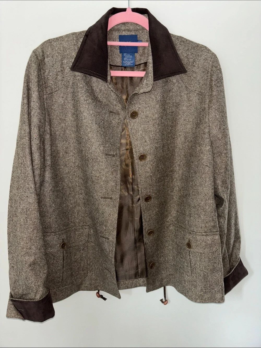 Faconnable Brown Wool Tweed Jacket Sz XL & Pant Sz 12 - Picture 3 of 16